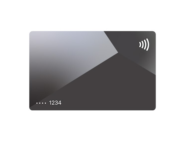 الجانب الأمامي من Apple Card، بطلاء خارجي من التيتانيوم
