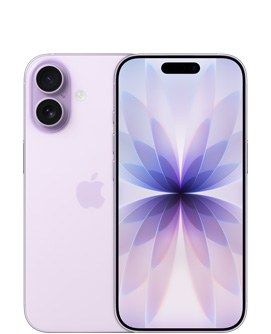 iPhone 17, εξωτερική πίσω όψη, χρώμα λεβάντα, σύστημα κάμερας Dual Fusion πάνω αριστερά, λογότυπο Apple στο κέντρο, πρόσοψη, χρώμα λεβάντα, κεντραρισμένο στην κορυφή το Dynamic Island